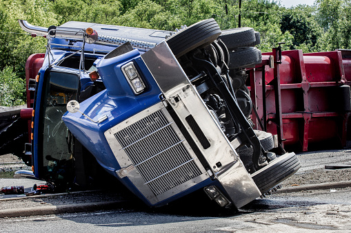 Rolled Over Semi-truck