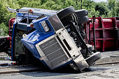 Rolled Over Semi-truck
