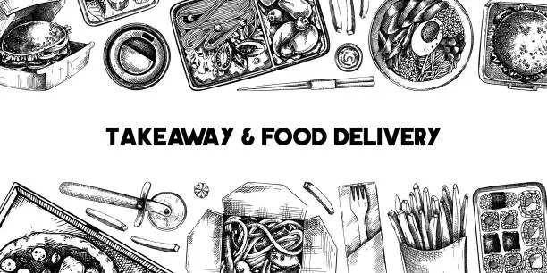 Vector illustration of Food delivery banner