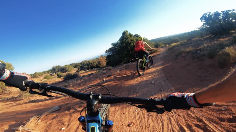 Point of view POV mountainbike in Moab, Utah