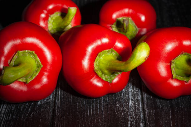 Big Fresh Red Healthy Sweet Pepper Vegetable Close up Cut on White Background,