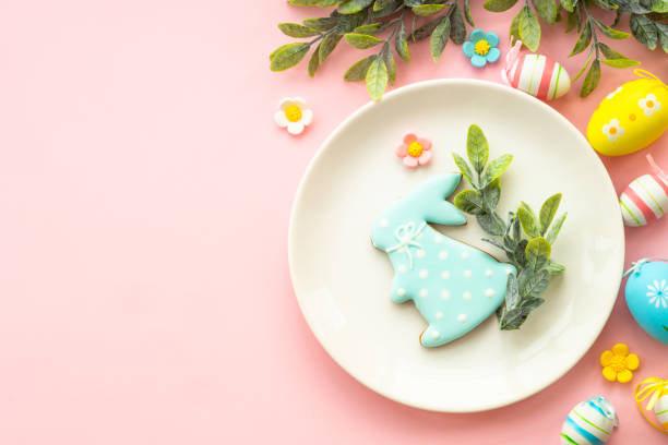 istock Easter food background with holiday decorations. 1970621550