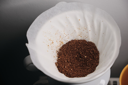 brewing coffee with the v60 method macro shot