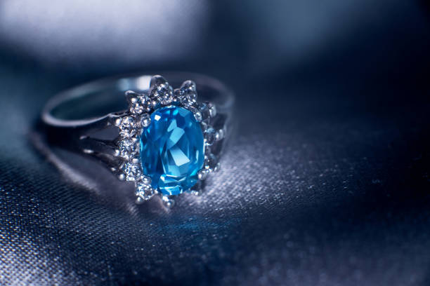 istock Luxury golden ring with topaz gemstone. Jewellery 1970665607