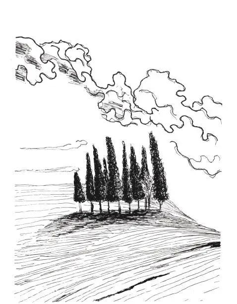 Vector illustration of isolated trees
