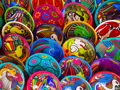 Mayan colorful ceramic in Mexico