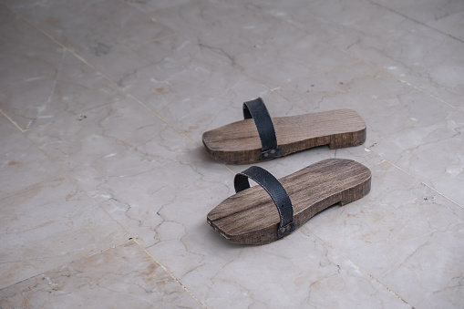 takunya. Clogs worn during ablution in mosques. wooden slippers.
