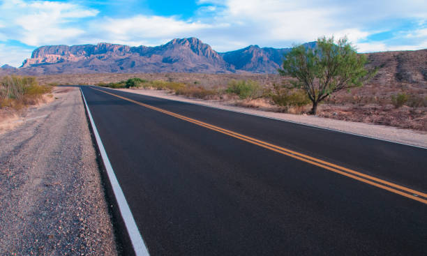 istock Smooth road in stone desert in Texas, USA 1970736003