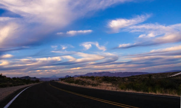 istock Red sunset over stone desert in texas,  Big Bend National Park 1970736013
