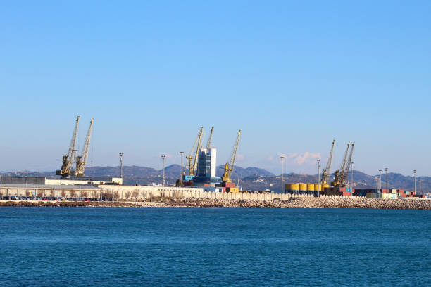 istock Harbor Giants: Cranes at Durres Port 1970742204