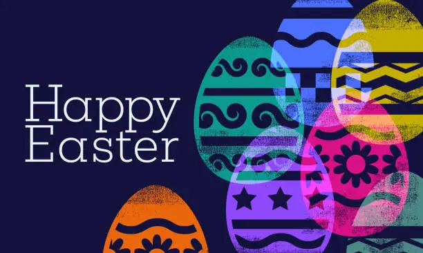 Vector illustration of Letterpress styled Easter Greeting