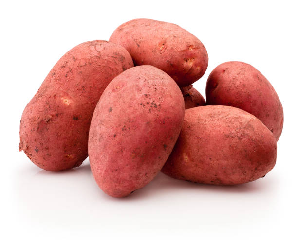 istock Red potatoes vegetables isolated on white background 1970768106