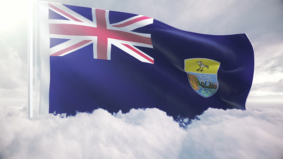 Queensland state flag, Australia, waving in the wind, background. 3d illustration.