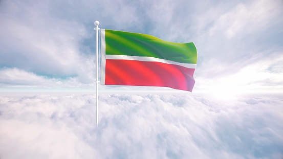 Kenya flag close-up waving isolated white background realistic 3d illustration