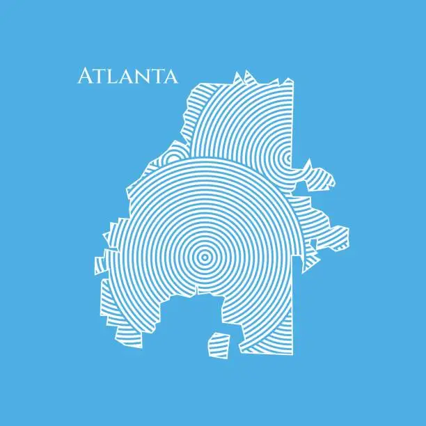 Vector illustration of Atlanta Map - World Map International vector template. America region silhouette vector illustration