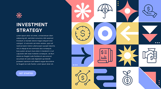 Investment Strategy, Finance, Economy, Banking Geometric Pattern Web Banner