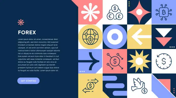 Vector illustration of Forex Geometric Pattern Web Banner