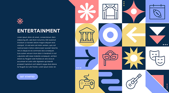 Entertainment Geometric Pattern Web Banner