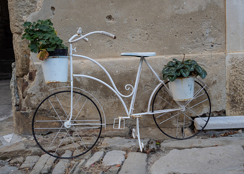 Architecture and bike  in old city  Motovun, Croatia