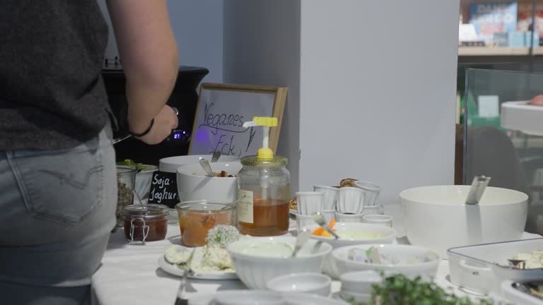 guests at organic brunch buffet