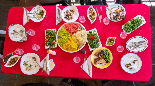 Empty plates after people finished eating