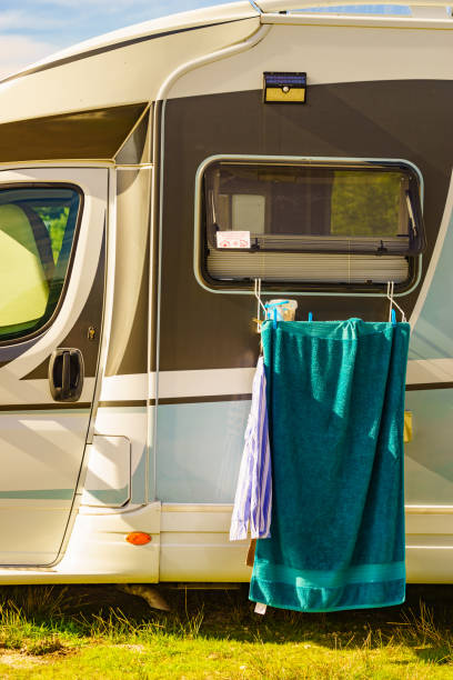 istock Camper car with clothes to dry 1971073028