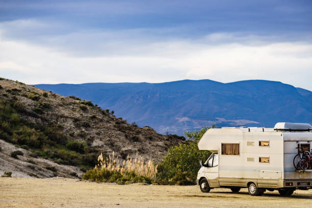 istock Camper vehiclein Tabernas desert, Spain 1971102738