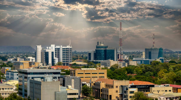 istock Gaborone aerial view panorama, cityscape main mall view and CBD 1971125459