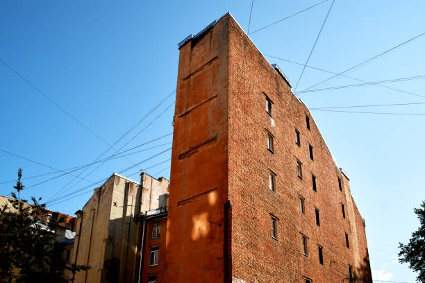 Rybinsk, Russia April 17, 2022.Sedov's house in the center of Rybinsk, Krestovaya Street is being prepared for repair.