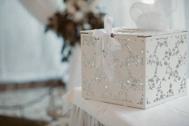 istock White aesthetic wedding box for envelope/gifts 1971204655
