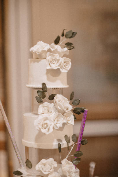 istock Elegant wedding cake with white flowers 1971204815