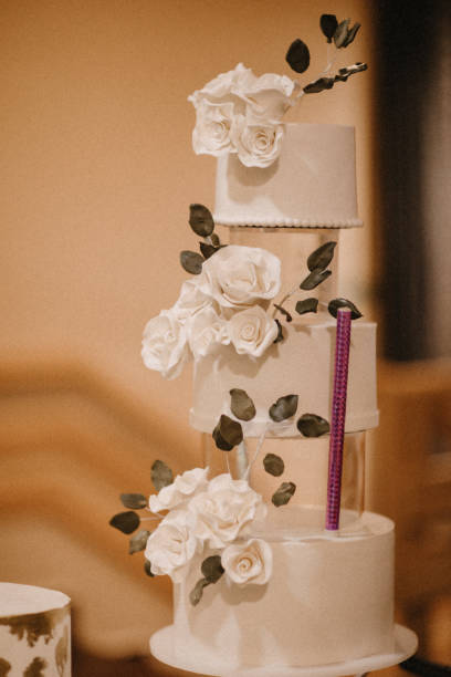 istock Elegant wedding cake with white flowers 1971204822