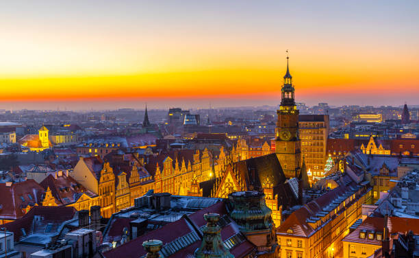 istock View of Wroclaw market square after sunset, Poland 1971254607
