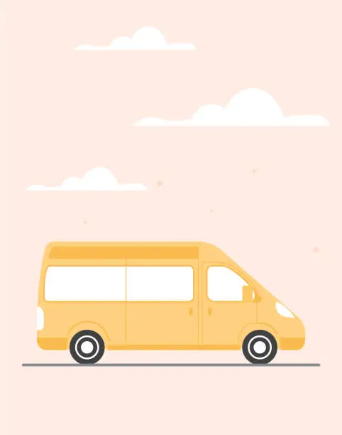 Vector illustration of Cute posters with car