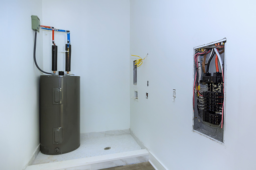 Installation of gas water boiler tank in house