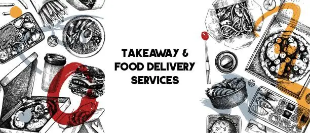 Vector illustration of Food delivery banner