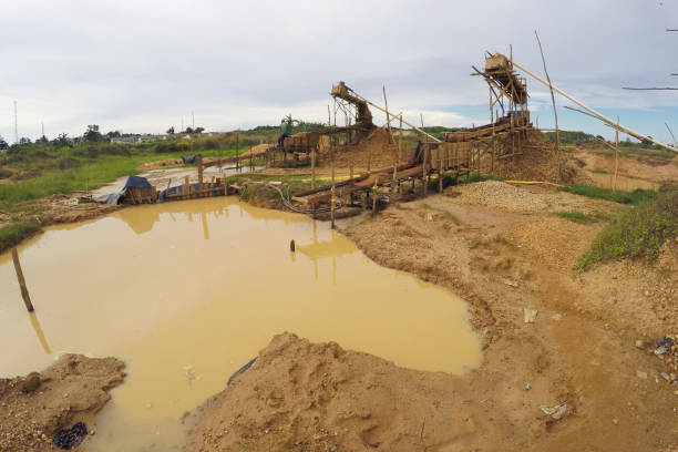 residents' gold mine excavations