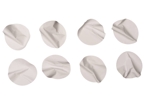 istock Round white stickers, blank tags labels isolated on a white background. 1971520015