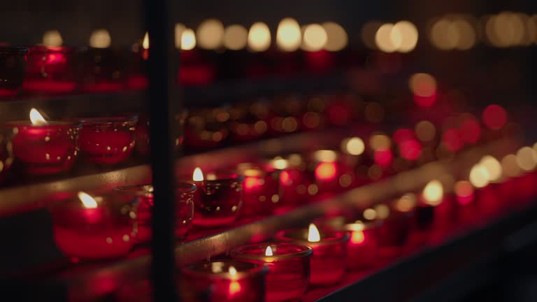 Warm Fire Glow Illuminated Blurred Bokeh Background