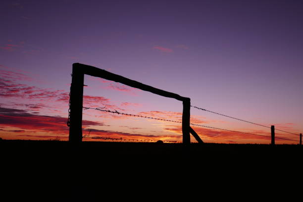 Fences at Sunset Images of the sunset with some fences in the foreground fence3 stock pictures, royalty-free photos & images