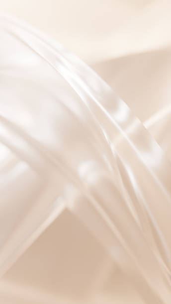 istock 3D Illustration.Beautiful transparent fabric on beige background. Background material. (Vertical) 1971626775