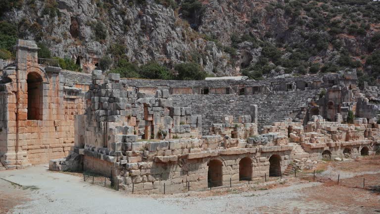 View of Myra rock tombs in Demre, Turkey