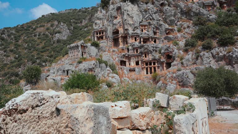 View of Myra rock tombs in Demre, Turkey