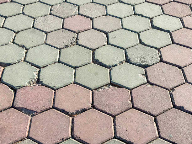 Hexagonal tiles on the park trail