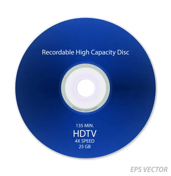 Vector illustration of Super Realistic DVD disc isolated. 3D Render