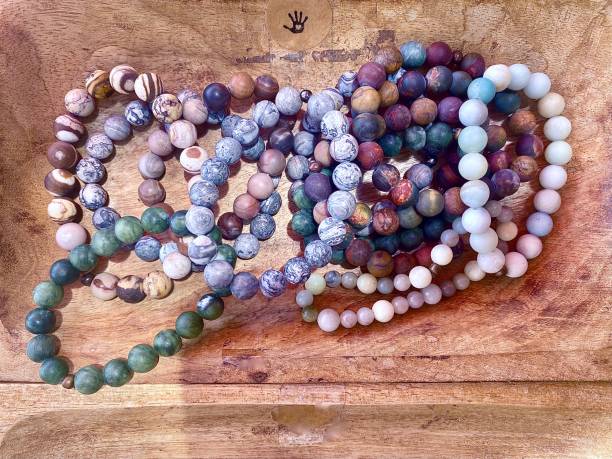 istock Round Crystal Beads in Wood Basket 1971720310