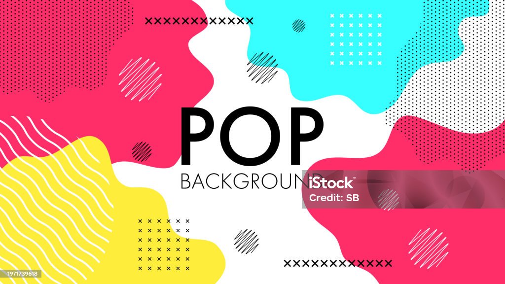 Popbase Background Layout Pop Background With Abstract Shapes Stock Illustration - Download Image ...