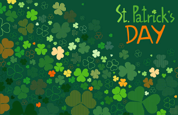 vector background for st. patrick's day - irish culture st patricks day backgrounds good luck charm stock-grafiken, -clipart, -cartoons und -symbole