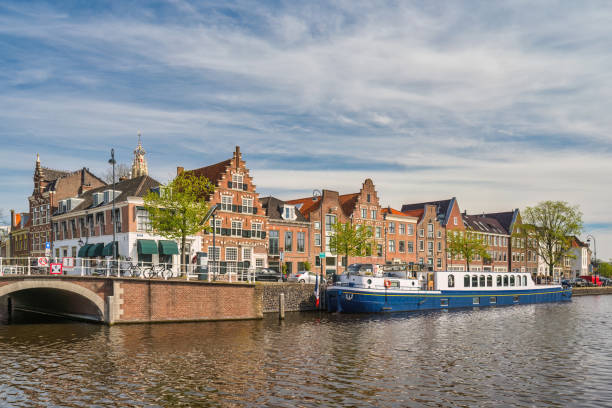 istock Haarlem Netherlands, city skyline time lapse at canal waterfront 1971772822