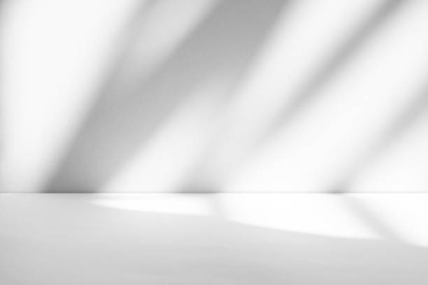 istock Wall interior background, studio and backdrops show products.with shadow from window color white . background for text insertion and presentation product 1971777214